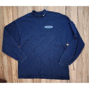 Vintage Nike Embroidered UNC North Carolina Mock Neck Long Slv Shirt Logo XL USA